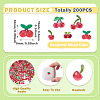 200Pcs Resin Cherry Cabochons RESI-TA0005-49-4