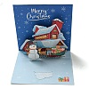 Square 3D House Pop Up Paper Greeting Card AJEW-P124-B01-1