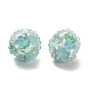 Polymer Clay Rhinestone Beads with Resin RESI-Z045-07-1