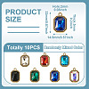 10Pcs UV Plating Alloy Pendants ALRI-TADJ0001-06-2