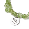 Natural Peridot Stretch Bracelets BJEW-JB11147-06-3