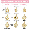 12Pcs 3 Styles Brass Pendants KK-BBC0017-81-2