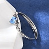 Rhodium Plated 925 Sterling Silver Cubic Zirconia Adjustable Rings RJEW-D300-05P-03-1