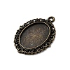 Tibetan Style Alloy Pendant Cabochon Settings TIBE-T003-09AB-NR-2