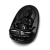 Buddhist Jewelry Natural Obsidian Large Cameo Buddha Pendants G-A133-03D-1