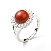 Natural Red Jasper Adjustable Rings RJEW-P043-02P-18-4