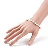 Natural Shell Star Beaded Stretch Bracelet with Brass for Women BJEW-JB08324-3