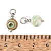 Natural Green Line Jasper Pendants PALLOY-JF06020-02-3