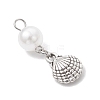 Ocean Themes Alloy & ABS Plastic Imitation Pearl Pendants PALLOY-JF03879-4