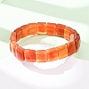 Dyed & Heated Natural Carnelian Faceted Beaded Stretch Bracelets for Women BJEW-K251-08C-2