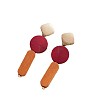 Wood & Iron Dangle Stud Earrings WGBF754-07-2