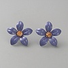 Iron & Alloy Enamel Flower Stud Earrings EJEW-WH0033-57D-1