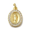 Brass Micro Pave Clear Cubic Zirconia Pendants ZIRC-I070-083G-1