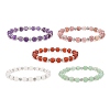 Round Natural Malaysia Jade Bead Stretch Bracelets BJEW-JB09128-1