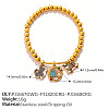 304 Stainless Steel Enamel Charm Round Beaded Stretch Bracelets for Women WGE1DD1-03-1