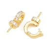Brass Micro Pave Clear Cubic Zirconia Fold Over Clasps CU-CBA3901-01G-2