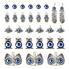 36Pcs 6 Style Evil Eye Alloy Enamel Pendants ENAM-TA0001-32-2