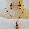 Teardrop Alloy Glass Pendant Necklaces & Dangle Earrings Sets FS-WGA3296-01-1