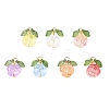 7Pcs 7 Colors Transparent Normal Glass Pendants PALLOY-JF04620-02-1