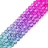 Gradient Color Baking Paint Glass Bead Strands X1-DGLA-A039-T6mm-A011-4