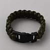 Survival Polyester Cord Bracelet with Plastic Clasps for Hiking Camping Outdoor BJEW-WH0018-54G-1