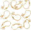 10Pcs Square Brass Micro Pave Clear Cubic Zirconia Leverback Earring Findings KK-TADJ0001-19-3