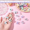 50Pcs Printed Opaque Acrylic European Beads MACR-SP0002-21C-3