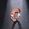 Star Brass Micro Pave Clear Cubic Zirconia Finger Rings for Women FS-WGB2D32-05-1