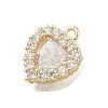 Brass Micro Pave Clear Cubic Zirconia Charms KK-B130-01G-01-2