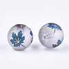 Autumn Theme Electroplate Transparent Glass Beads X-EGLA-S178-01C-2