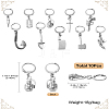 10Pcs 10 Style Killer's Weapon Theme Alloy Pendant Locking Stitch Markers HJEW-CJ00010-8