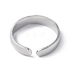 Non-Tarnish 304 Stainless Steel Crescent Moon Open Cuff Ring for Women RJEW-C046-01P-3