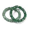 Column Natural Green Aventurine Beads Stretch Bracelets for Women Men BJEW-A148-01A-16-4