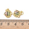 Brass Micro Pave Cubic Zirconia Charms KK-D502-26E-G-3
