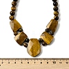 Natural Tiger Eye Faceted Bib Graduated Beaded Necklaces for Women NJEW-B128-01H-5