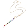 Chakra Natural Malaysia Jade & Tiger Eye & Synthetic Citrine & Synthetic Turquoise Pendant Necklaces NJEW-JN05046-4