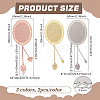6Pcs 3 Colors Brass Bookmarks AJEW-PH0012-51-2