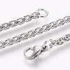 304 Stainless Steel Wheat Chain Bracelets BJEW-P235-14P-3