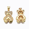 Brass Micro Pave clear Cubic Zirconia Pendants ZIRC-N039-170-NF-2