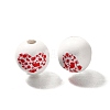 Valentine's Day Element Printed Wood Beads WOOD-R002-01-32-2