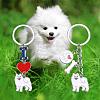 WEWAYSMILE 2 pcs Dog Keychain Car Keychain Pet Pendant Key-Ring Lovely Dog Key-ring Portable Metal Keychain Gift for Pet Lover Birthday Puppy Theme Party Supplies (Samoye) JX785A-4