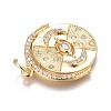 Brass Micro Pave Clear Cubic Zirconia Pendants ZIRC-O035-09G-3