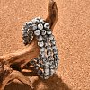 Natural Sesame Jasper/Kiwi Jasper Bead Stretch Bracelets X-BJEW-K212-A-033-4