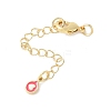 Heart Brass Enamel Chain Extender KK-B148-05G-01-1