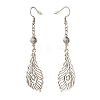 Alloy Feather Dangle Earrings EJEW-JE04911-04-2