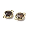 Brass Natural Smoky Quartz
Connector Charms KK-Z096-01G-06-2