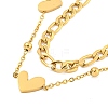 304 Stainless Steel Double Layer Necklaces NJEW-P311-01C-G-2