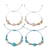 4Pcs 4 Styles Shell Braided Bead Bracelets BJEW-TA00590-2