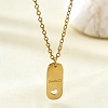201 Stainless Steel Smile Oval Pendant Necklaces for Women WG85DC7-01-1