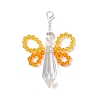 Angel Glass Pendant Decorations HJEW-TA00267-03-1